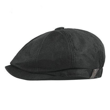 Men's Retro Octagonal Newsboy Cap British Painter Herringbone Flat Hip-Hop Beret