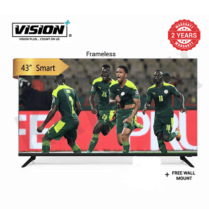 Vision Plus 43-inch Frameless Smart Android TV VP8843SF Full HD Display