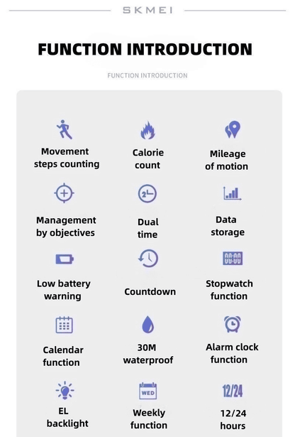 SKMEI Men's Premium Digital Watch: Durable Steel Strap, Multifunctional, Black Finish
