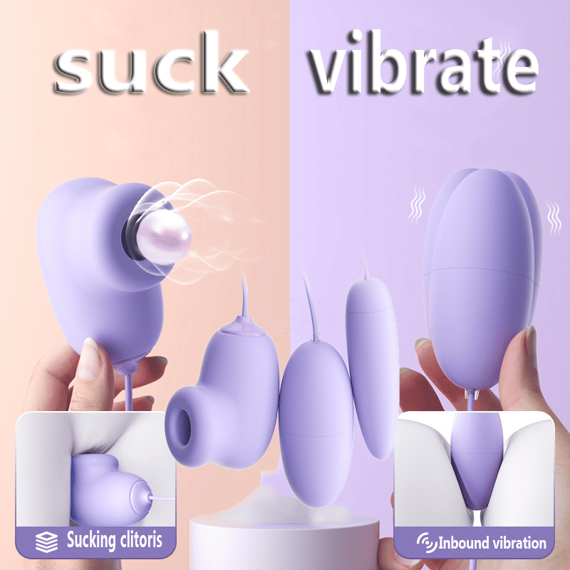 Premium USB Rechargeable Vibrating Egg Massager Set with Suction for Women