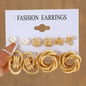 Elegant Vintage Pearl Gold Tone Dangle Earrings Set Fashion Jewelry
