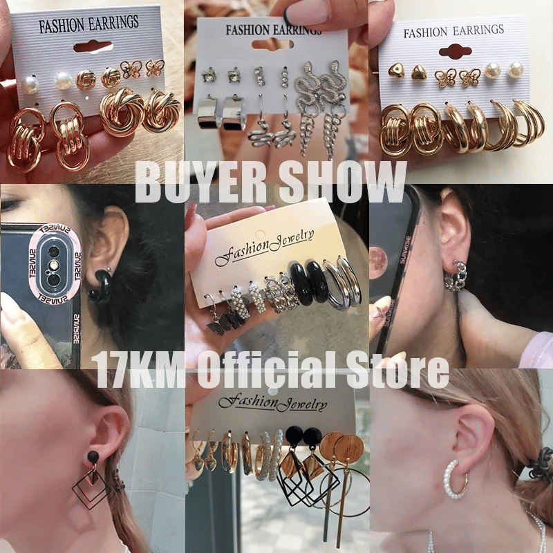 Elegant Vintage Pearl Gold Tone Dangle Earrings Set Fashion Jewelry