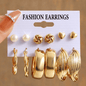 Elegant Vintage Pearl Gold Tone Dangle Earrings Set Fashion Jewelry