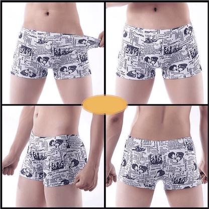 Men's Printed Seamless Mid-Rise Breathable Boxer Briefs - Ultimate Comfort