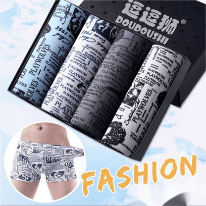 Men's Printed Seamless Mid-Rise Breathable Boxer Briefs - Ultimate Comfort