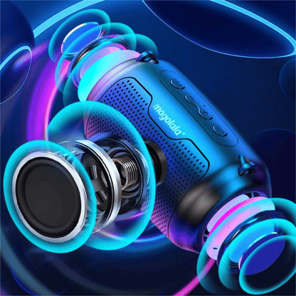 Compact Portable Bluetooth Speaker with Wireless Subwoofer for Home & Outdoor Audio