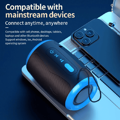 Portable TWS Bluetooth Speaker: Long-Life Battery, Powerful Stereo Sound, Compact Design