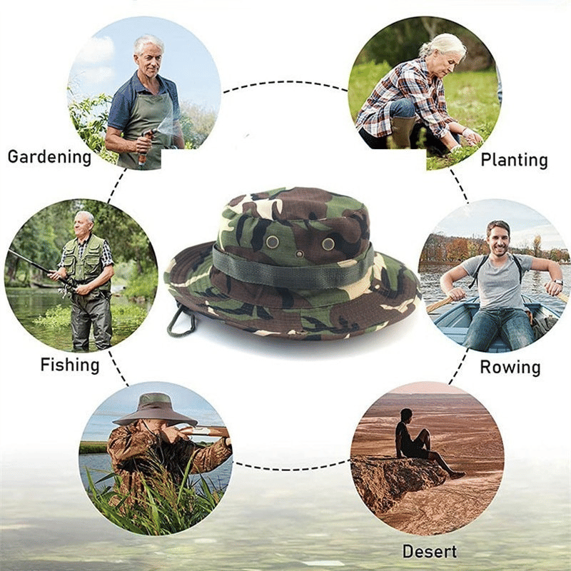 Premium Outdoor Camouflage Bucket Hat - Wide Brim Sun Protection Fishing