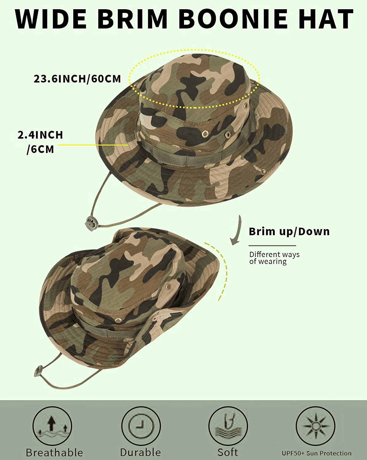 Premium Outdoor Camouflage Bucket Hat - Wide Brim Sun Protection Fishing