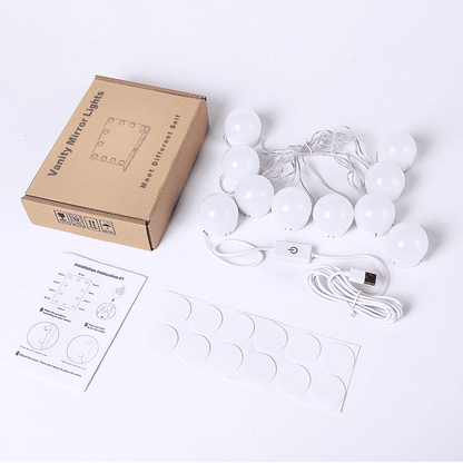 Adjustable 10 LED Vanity Mirror Lights: 3-Color USB Dressing Table Fill Light