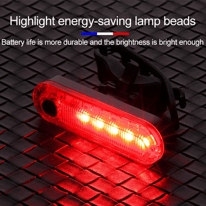 USB Rechargeable Bicycle Headlight Taillight Set - Waterproof LED Cycling Safety Light