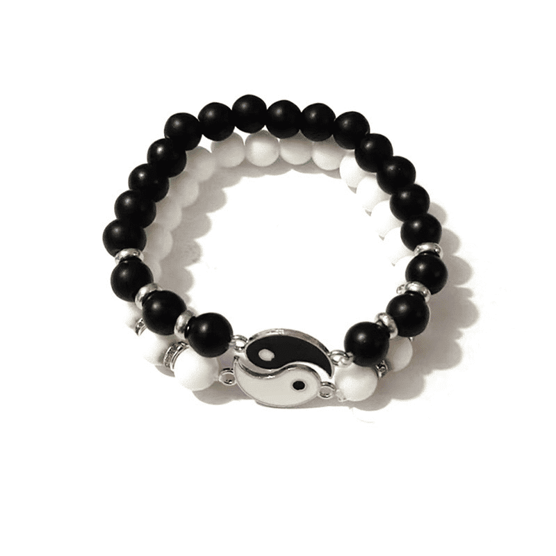 Yin Yang Tai Chi Bagua Natural Stone Beaded Bracelets for Couples & Friends