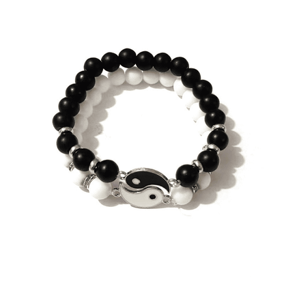 Yin Yang Tai Chi Bagua Natural Stone Beaded Bracelets for Couples & Friends