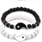 Yin Yang Tai Chi Bagua Natural Stone Beaded Bracelets for Couples & Friends