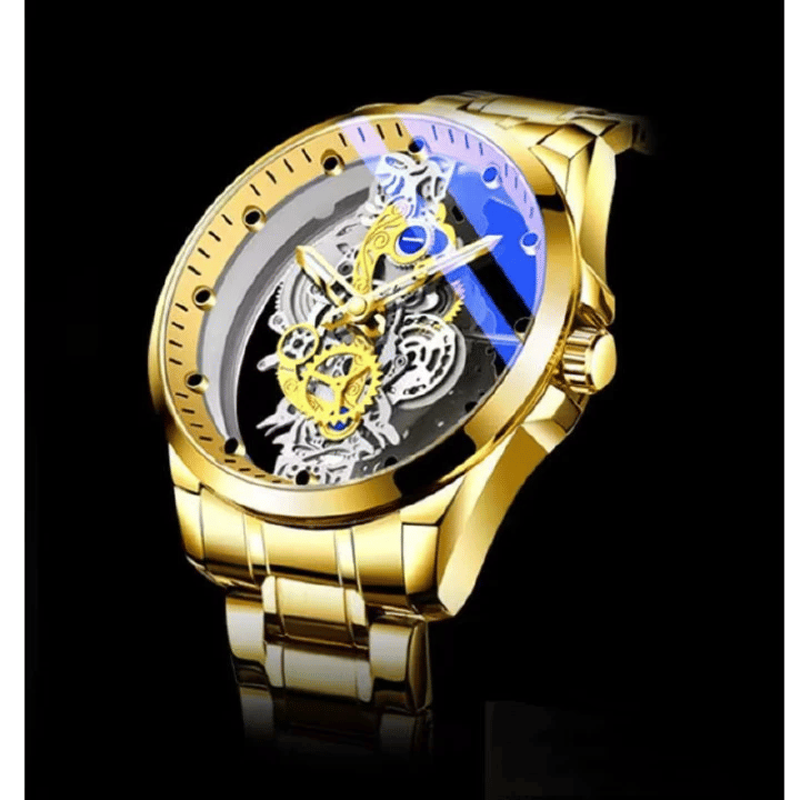 TIGERAO Luxury Automatic Mechanical Men's Watch, Transparent Hollow, Waterproof, Luminous