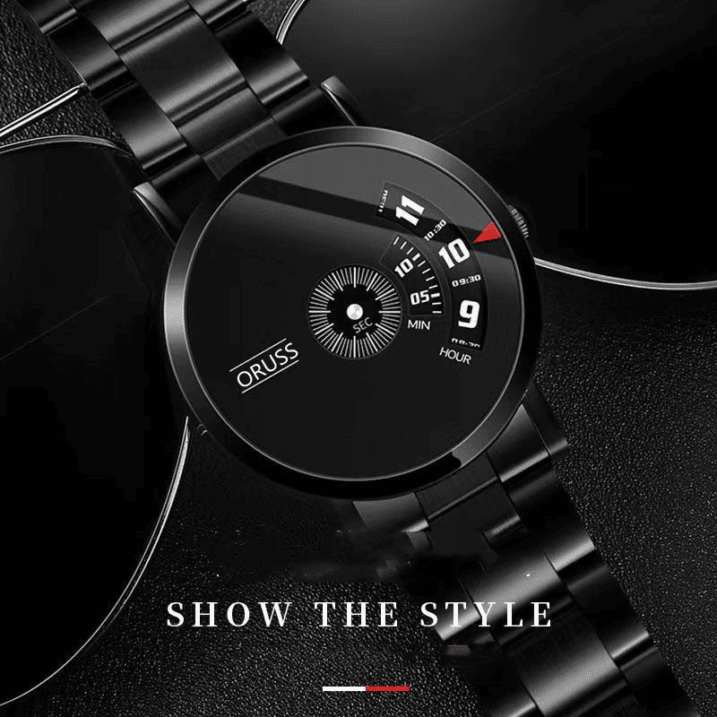 ORUSS Men's Stainless Steel Strap Quartz Sports Watch Business Wristwatch