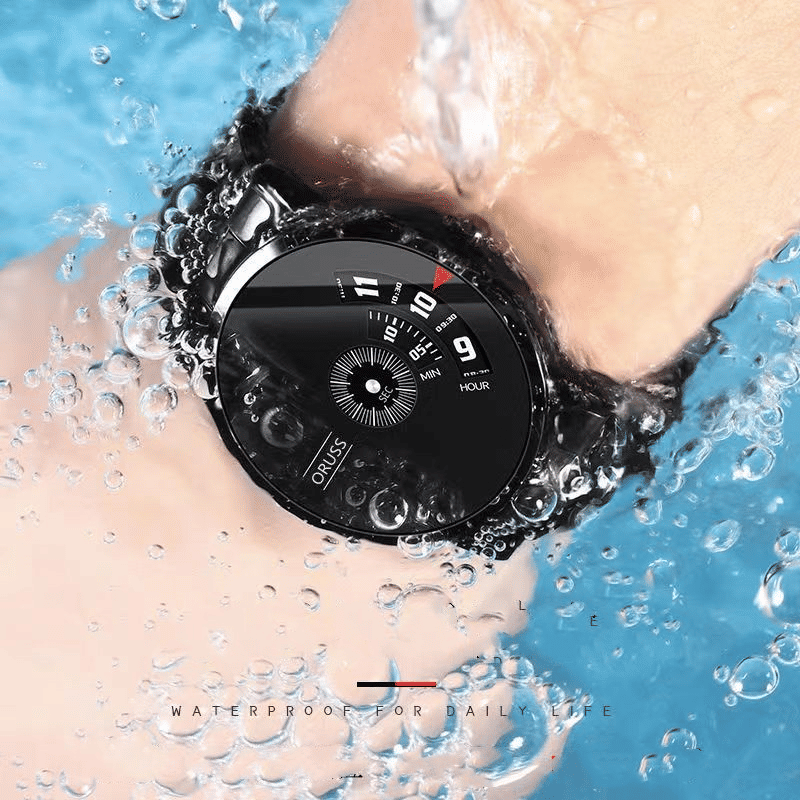 ORUSS Men's Stainless Steel Strap Quartz Sports Watch Business Wristwatch