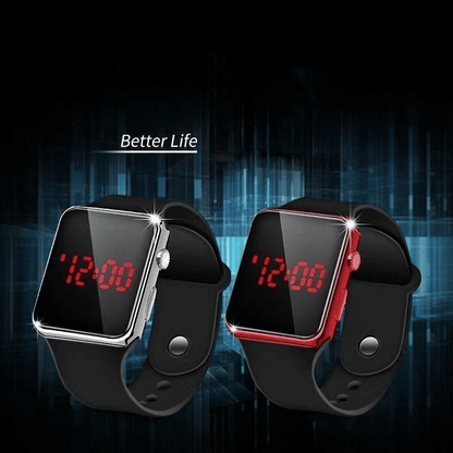 Modern Square LED Digital Sport Watch for Men Women, Luminous Electronic Wristwatch
