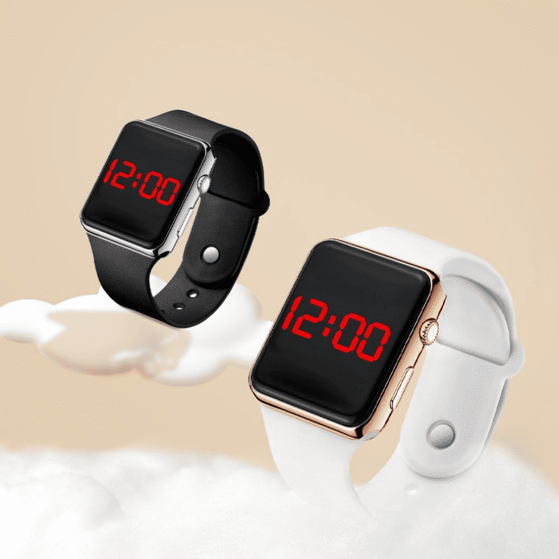 Fashion Square LED Digital Watch for Men & Women Luminous Electroplated Sports