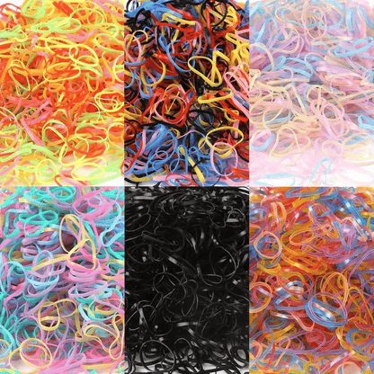 1000 Pcs Colorful Disposable Elastic Hair Bands for Girls, Kids Ponytail Holders