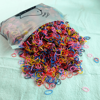 1000 Pcs Colorful Disposable Elastic Hair Bands for Girls, Kids Ponytail Holders