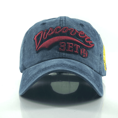 Vintage Washed Cotton Unisex Baseball Cap – Embroidered Letter Snapback Sun Hat
