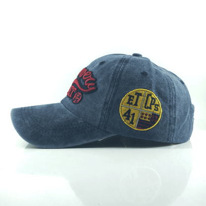 Vintage Washed Cotton Unisex Baseball Cap – Embroidered Letter Snapback Sun Hat
