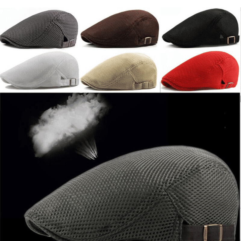 Men's Breathable Cotton Cabbie Flat Cap - Stylish Newsboy Beret Ivy Hat