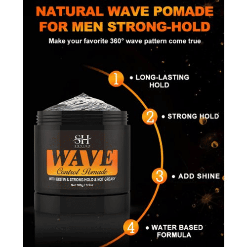 360 Wavy Frizz Control Gel: Strong Hold, Nourishing Scalp Pomade for Men