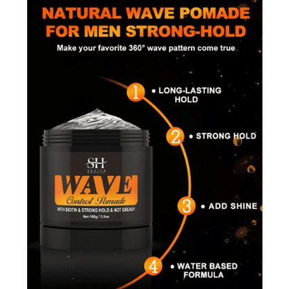 360 Wavy Frizz Control Gel: Strong Hold, Nourishing Scalp Pomade for Men