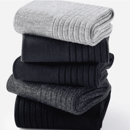 Premium 6-Pair Men's Striped Cotton Business Socks - Breathable All-Season Mid-Calf Quality Knit