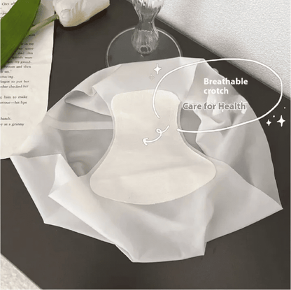 5-Pack Seamless Ice Silk Mid-Waist Panties for Women - Tummy Control & Hip Lift