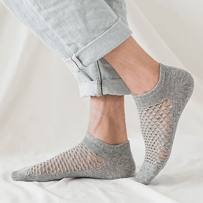 Premium 5-Pack Cotton Mesh No Show Socks: Breathable, Anti-Odor, Sweat-Resistant