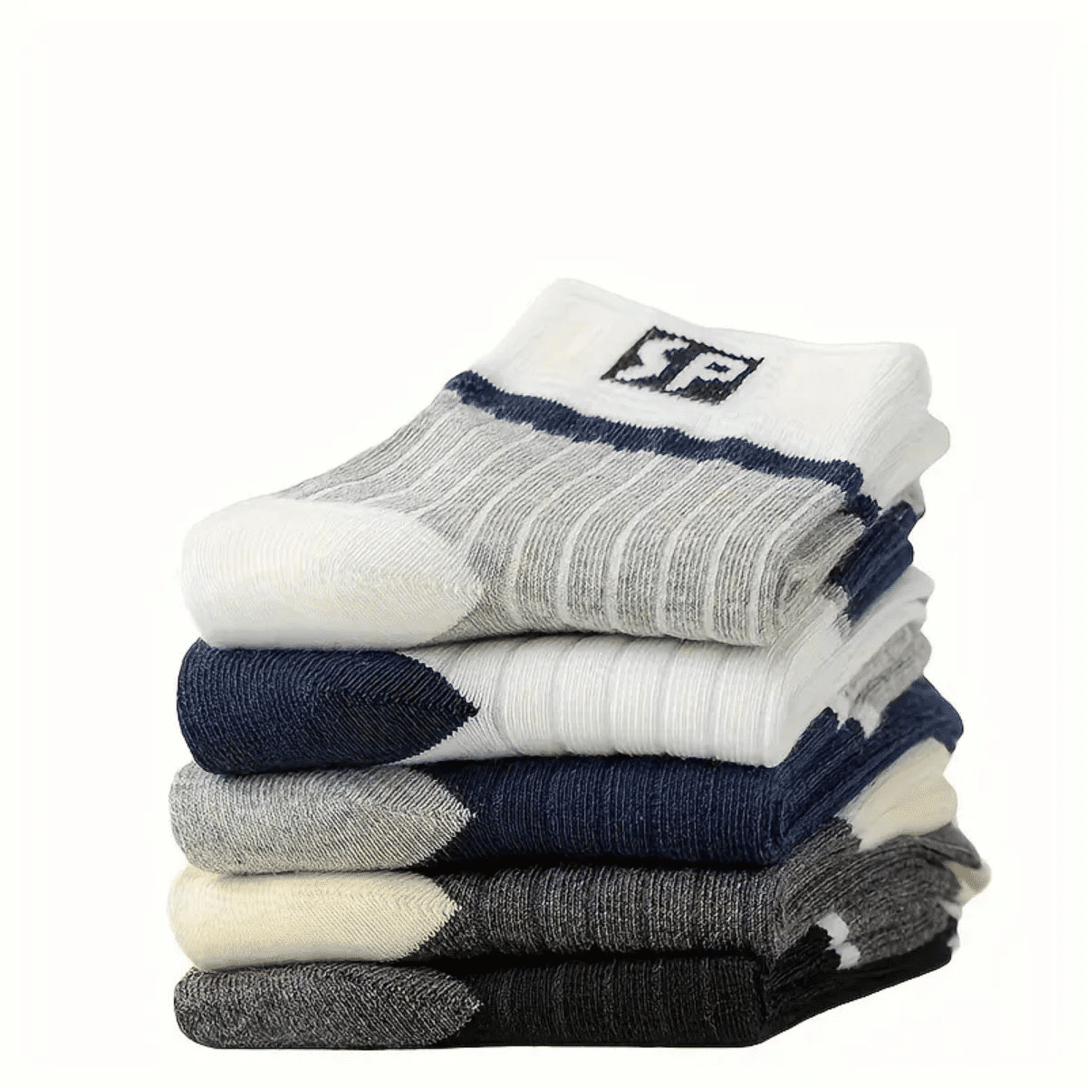 5 Pairs Men's Cotton Blend Medium Sports Socks for Autumn Winter Wear