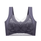 Plus Size Lace Ice Silk Bra: Wireless, Breathable, Gathering, Beauty Back Support