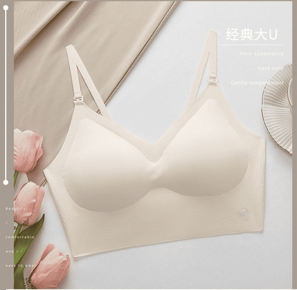 Invisible Deep U Plunge Backless Bra for Dresses with Transparent Straps Push-Up