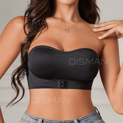 Women's Seamless Strapless Front-Button Wireless Tube Bra No Padding Breathable