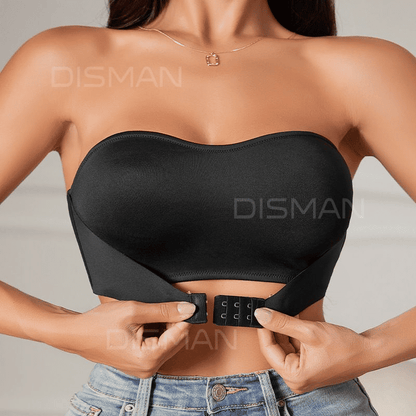 Women's Seamless Strapless Front-Button Wireless Tube Bra No Padding Breathable