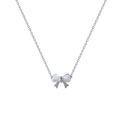 Elegant Bow Tie Titanium Steel Necklace for Women Luxury Non-Fading Chain