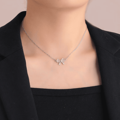 Elegant Bow Tie Titanium Steel Necklace for Women Luxury Non-Fading Chain