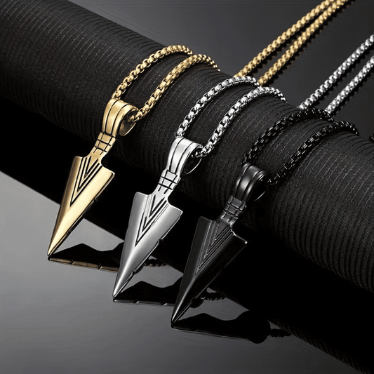 Men's Hip Hop Triangle Spearhead Pendant Necklace - Vintage Stainless Steel Arrow