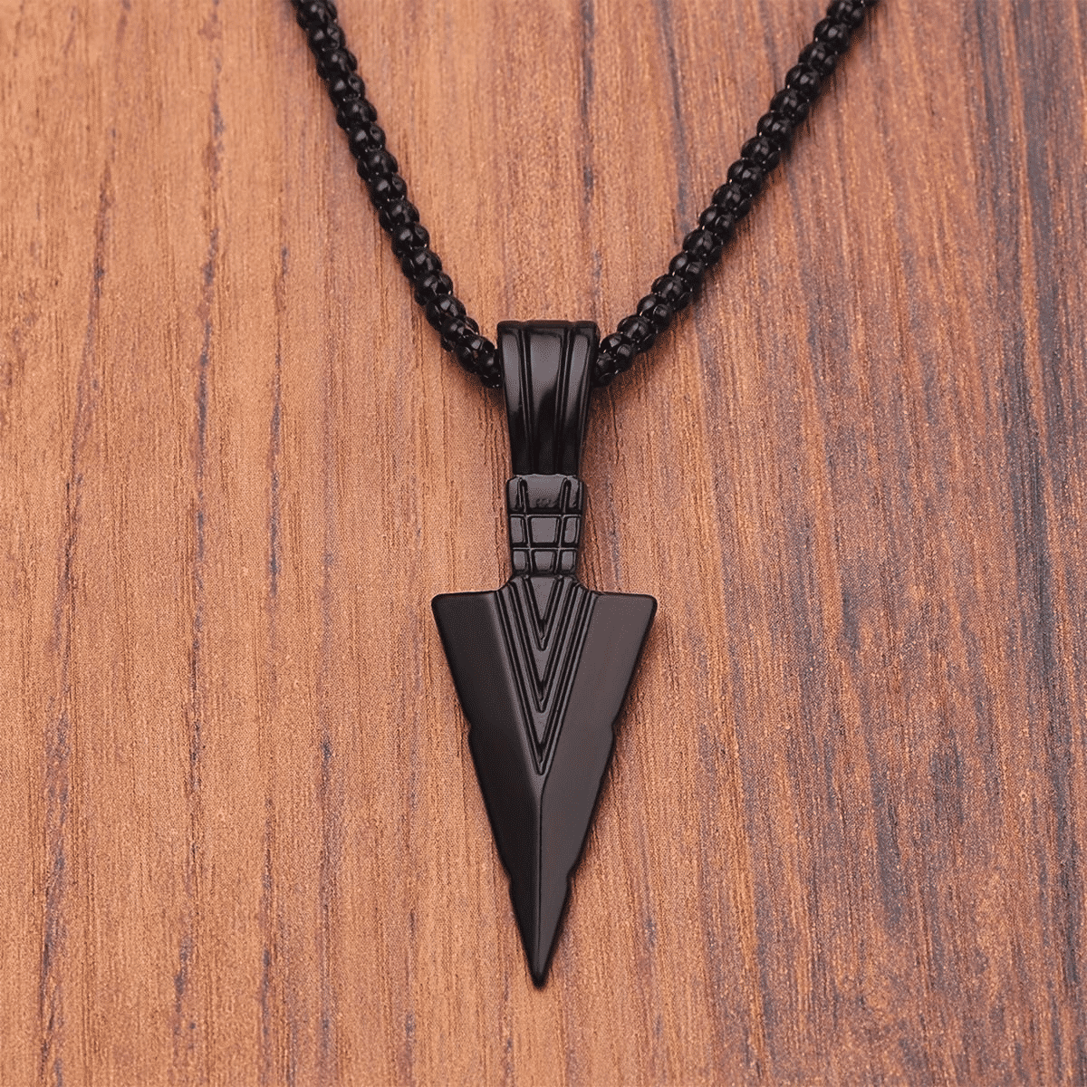 Men's Hip Hop Triangle Spearhead Pendant Necklace - Vintage Stainless Steel Arrow