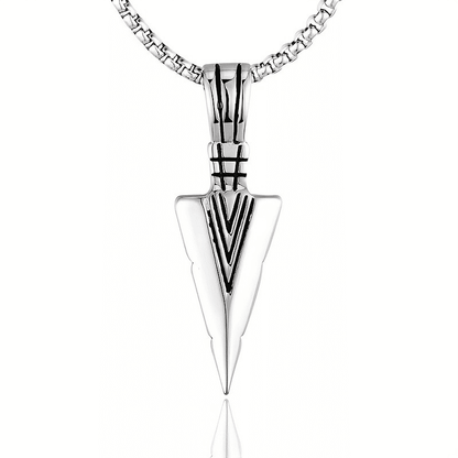 Men's Hip Hop Triangle Spearhead Pendant Necklace - Vintage Stainless Steel Arrow