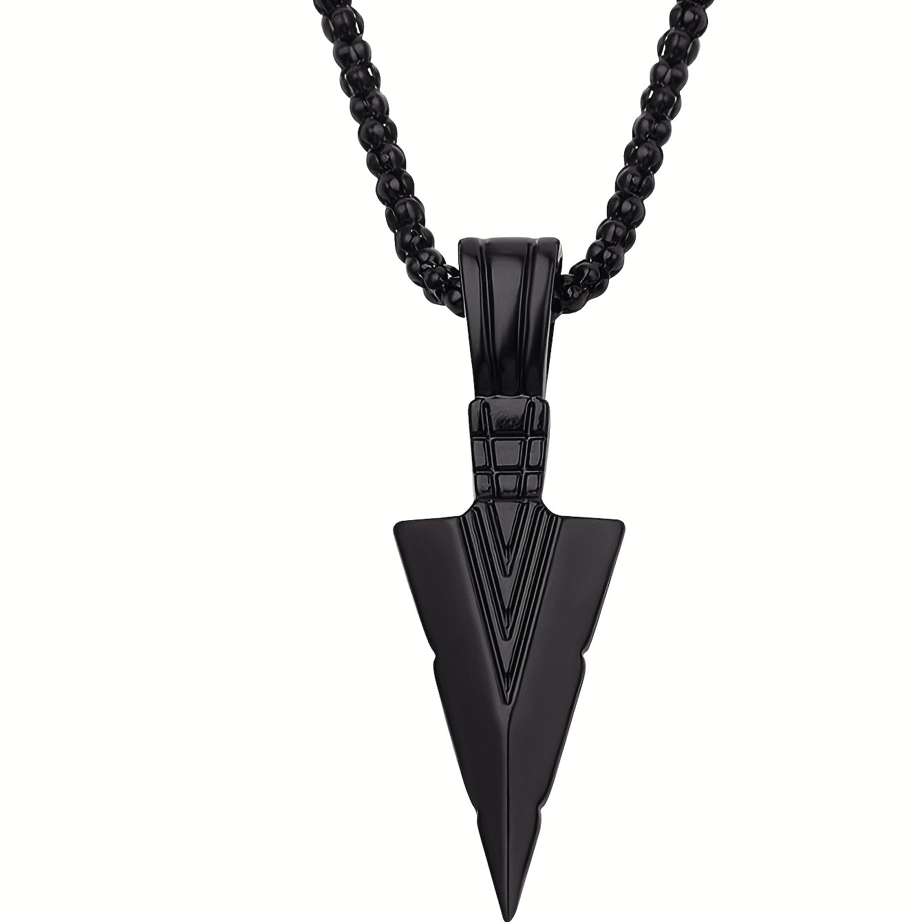 Men's Hip Hop Triangle Spearhead Pendant Necklace - Vintage Stainless Steel Arrow