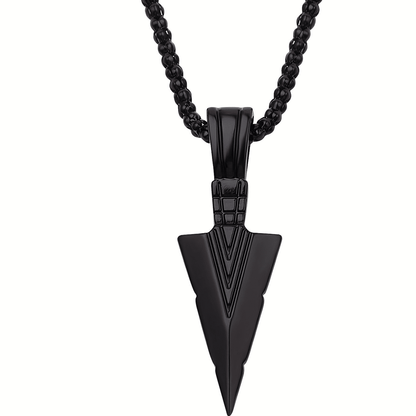 Men's Hip Hop Triangle Spearhead Pendant Necklace - Vintage Stainless Steel Arrow