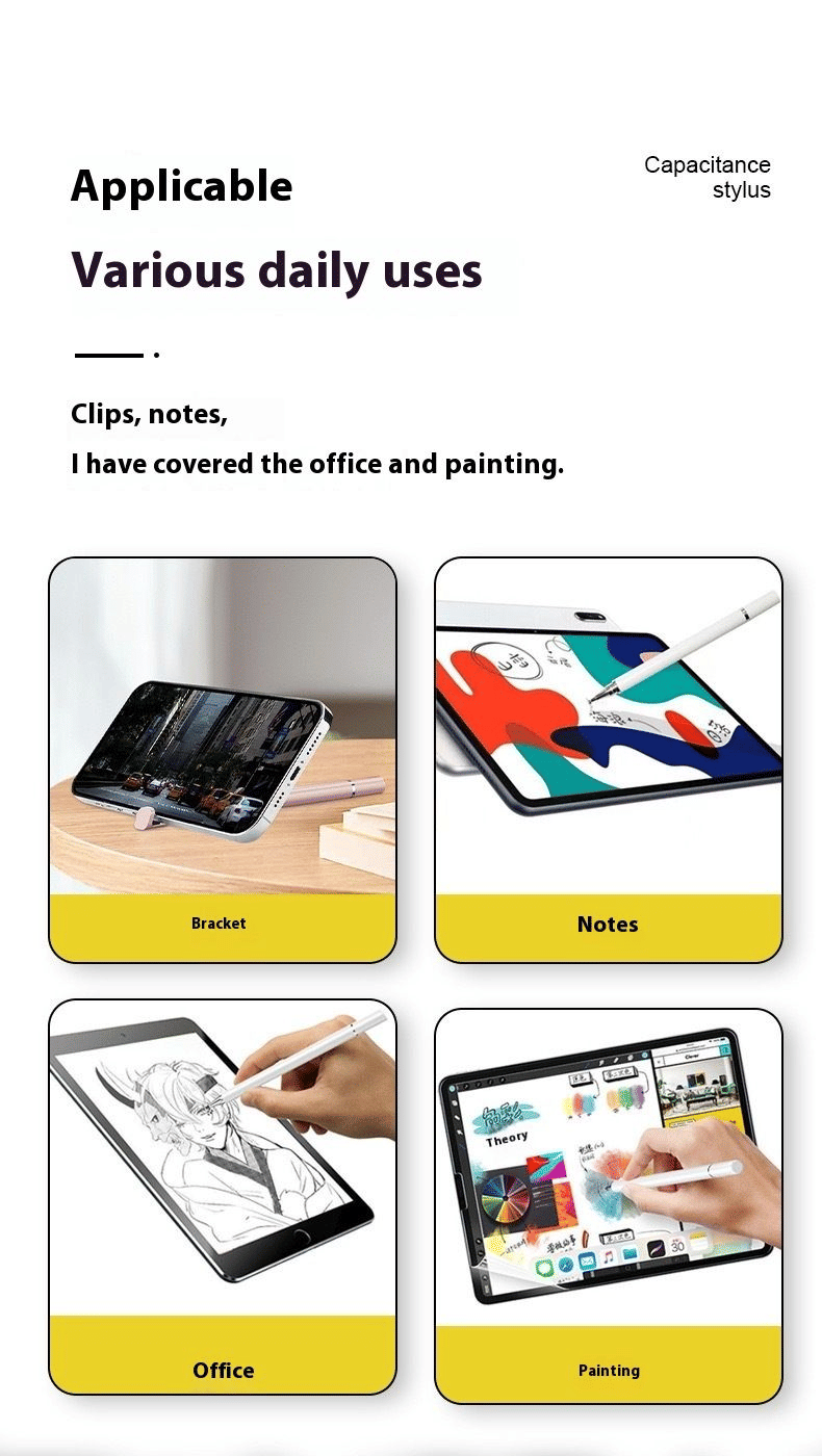 Multi-Function 3-in-1 Universal Capacitive Touch Screen Stylus Pen with Phone Holder