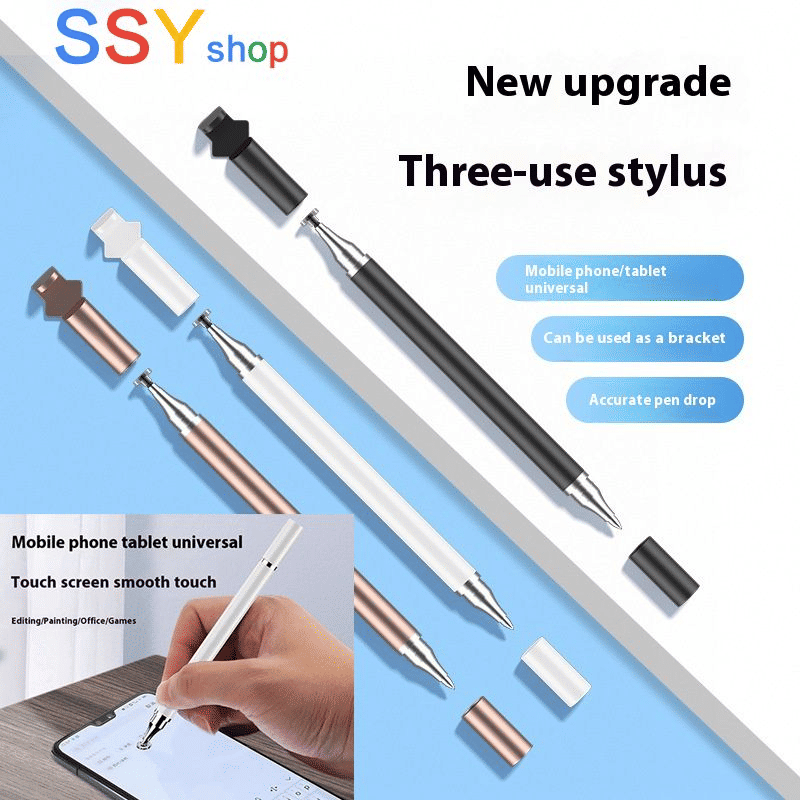 Multi-Function 3-in-1 Universal Capacitive Touch Screen Stylus Pen with Phone Holder