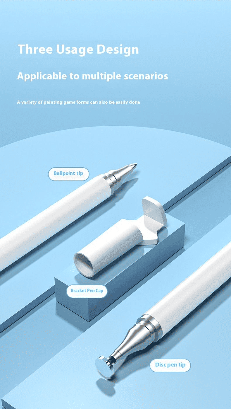 Multi-Function 3-in-1 Universal Capacitive Touch Screen Stylus Pen with Phone Holder