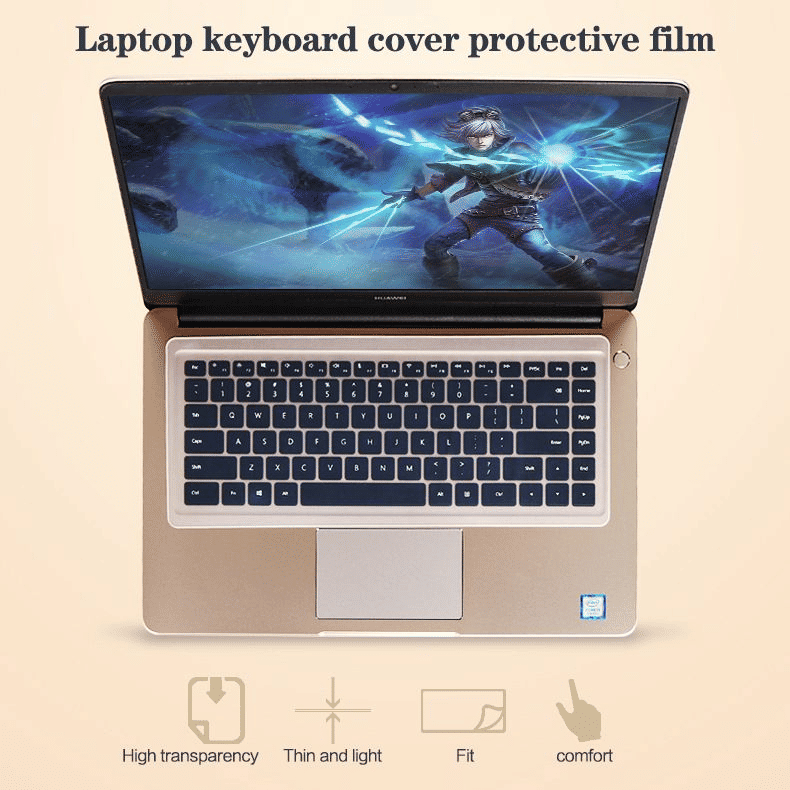 Universal Silicone Laptop Keyboard Protector Skin - Dustproof, Waterproof, Clear Film