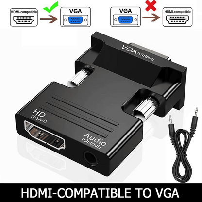 Premium HDMI to VGA Adapter Converter, Full HD 1080P with Audio Output